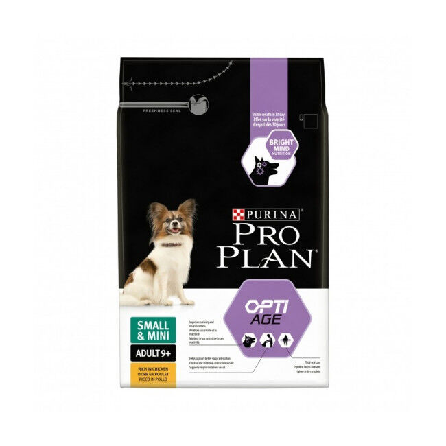 Proplan Croquettes pour chien adulte 9+ ans petite race Pro Plan Opti Age Sac 3 kg