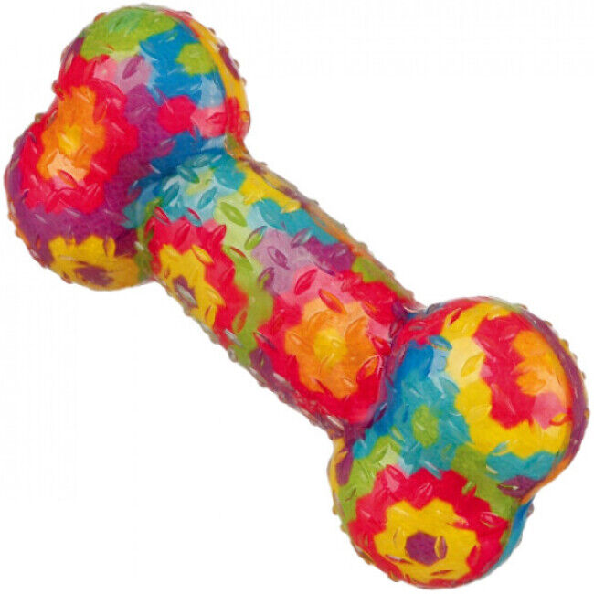 Trixie Os Flower Power en caoutchouc thermoplastique pour chien 17 cm