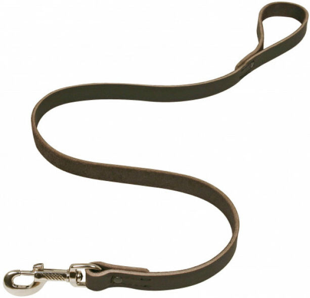 Difac Laisse simple cuir chromé noir pour chien Lg 1 m x 20 mm