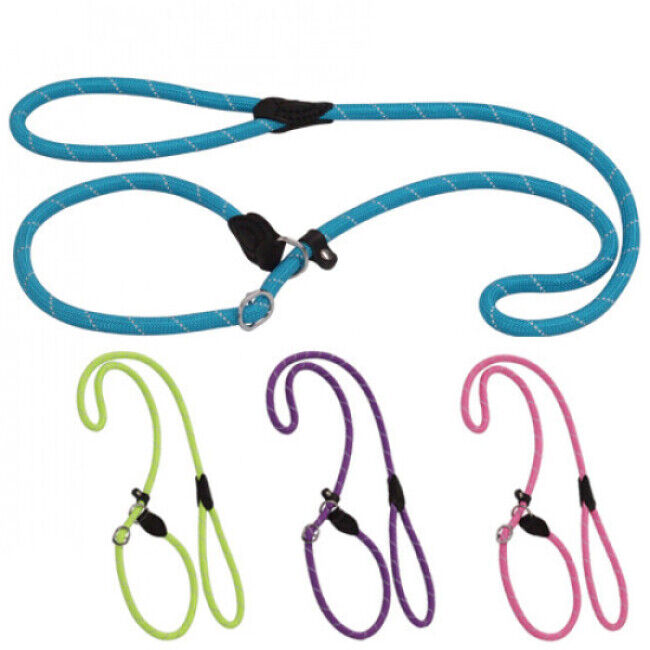P2D ® Laisse lasso bleue en corde nylon ColoRope pour chien Ø 10 mm