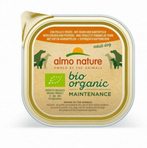 Almo Nature Pâtée pour chien Almo Nature Daily Menu Bio - lot 9 barquettes x 300 g Poulet et pomme de terre