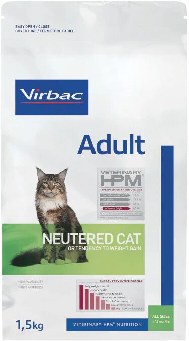 Virbac Veterinary HPM Chat adult Neutered 1,5Kg