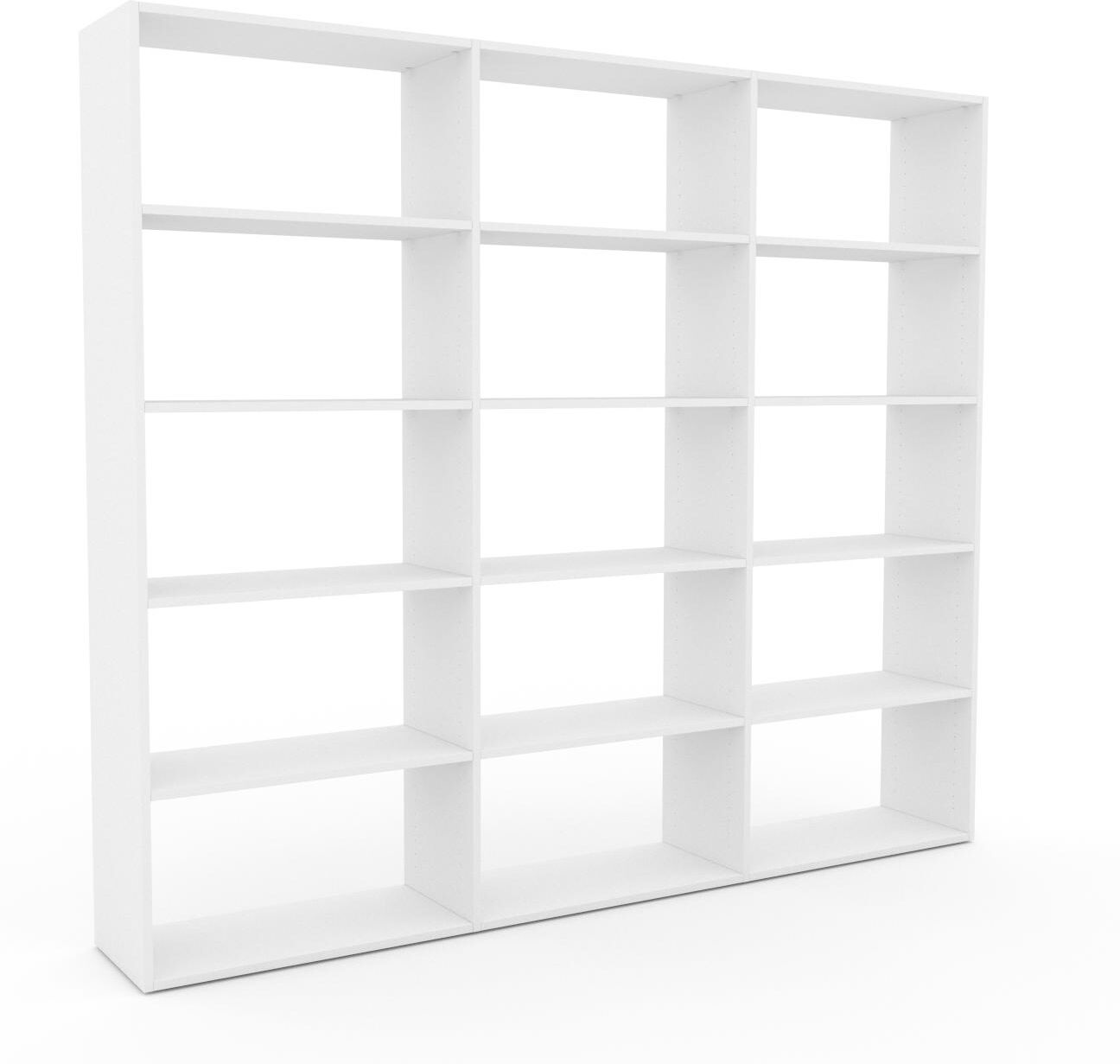 MYCS Bibliothèque - Blanc, design, étagère pour livres, sophistiquée, ouverte et fonctionelle - 226 x 195 x 35 cm, personnalisable