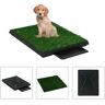 vidaXL Pet Toilets 2 pcs with Tray & Faux Turf Green 63x50x7 cm WC