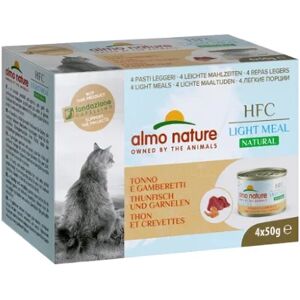 ALMO NATURE HFC Light Meal Natural Cat Lattina Multipack 4x50G TONNO E GAMBERETTI