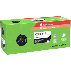 NEXT Cat Sterilised Vaschetta Multipack 12x85G MANZO E PROSCIUTTO