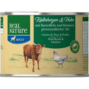 REAL NATURE Dog Lattina Multipack 6x200G CUORE DI VITELLO E POLLO