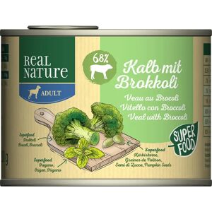 REAL NATURE Dog Lattina Multipack 6x200G VITELLO CON BROCCOLI