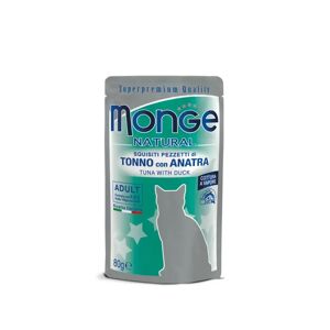 MONGE Cat Natural Busta Multipack 24x80G TONNO CON ANATRA