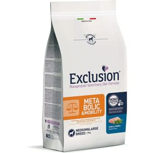 EXCLUSION Dog Diet Metabolic Mobility Medium&Large Maiale e Fibre 12KG