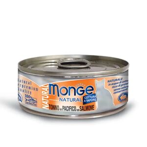 MONGE Natural Cat Lattina Multipack 24x80G TONNO CON SALMONE