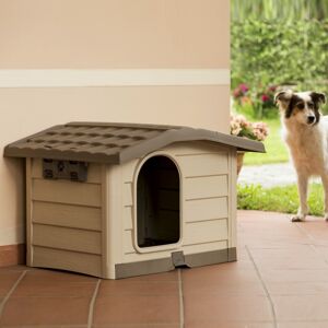 Bama Pet Cuccia per Cani da Esterno Bungalow Beige Pet Media