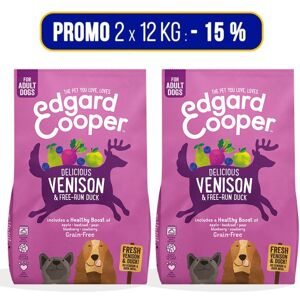 Edgard & Cooper PROMO 2x12Kg Edgard & Cooper Cervo e Anatra per Cani Adulti