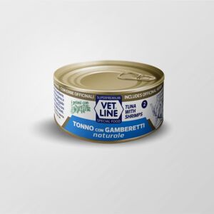 Vet Line Umido Tonno con Gamberetti Naturale per Gatti VetLine 70g