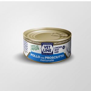 Vet Line Umido Pollo e Prosciutto Naturale per Gatti VetLine 150g