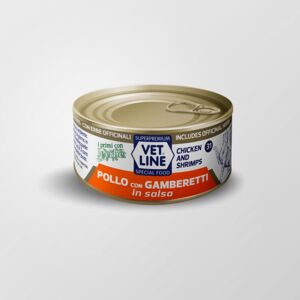 Vet Line Umido Pollo e Gamberetti in Salsa per Gatti Vetline 70g