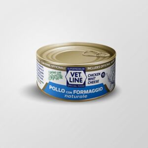 Vet Line Umido Pollo con Formaggio Naturale per Gatti Vetline 70g