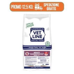 Vet Line Cervo per Cani Adulti Monoproteico VetLine 12,5 Kg