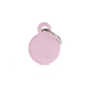 MyFamily Medaglietta per Cani Personalizzabile Cerchio Basic Alluminio Rosa S