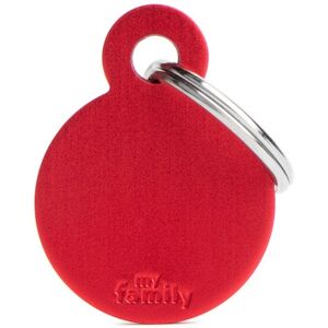 MyFamily Medaglietta per Cani Personalizzabile Cerchio Basic Alluminio Rosso S