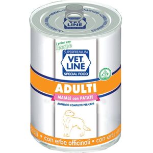 Vet Line Umido Adulti Maiale e Patate per Cani Adulti Monoproteico VetLine 400 gr