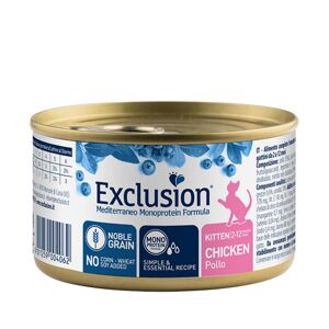 Exclusion Mediterraneo Monoproteico Noble Grain Kitten Pollo Alimento Umido per Gattini 85g