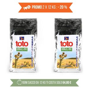 Toto Holistic Open Formula Agnello e Riso per Cani PROMO 2x12Kg (€ 64,80 A SACCO)