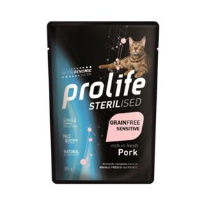 Prolife® Cat Sterilized Grain Free Sensitive Adult Maiale e Patate Umido per Gatti Busta da 85g