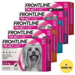 Frontline Tri-Act Spot-On Antiparassitario per Cani 6 Pipette XS 2-5kg