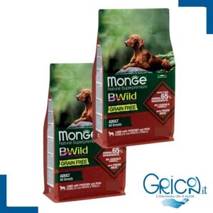 Monge Cane BWild Grain Free Agnello con Patate e Piselli - All Breeds Adult - 2+ sacchi