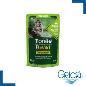 Monge Bwild Grain Free Gatto Sterilizzato Cinghiale con ortaggi (fagiolini e carote) 85 g - 1 pz