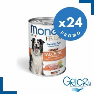 Monge Cane Fresh Bocconi in Paté Tacchino con Ortaggi Senior 400 g - 24 pz