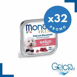 Monge Cane Fresh Paté e Bocconcini con Manzo 100 g - 32 pz