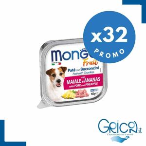 Monge Cane Fruit Paté e Bocconcini con Maiale e Ananas 100 gr - 32 pz