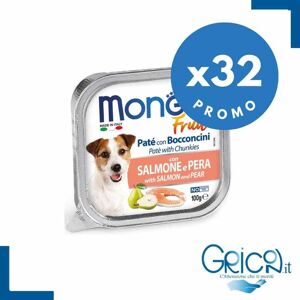 Monge Cane Fruit Paté e Bocconcini con Salmone e Pera 100 g - 32 pz