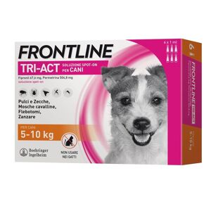 Frontline Tri-act Spot On Soluzione Cani 5-10kg 6 Pipette 0,5ml 33,38mg+252,4mg