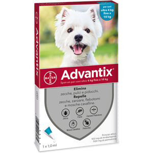 Advantix Spot On Soluzione 1 Pipetta 1ml 100mg + 500mg Cani Da 4 A 10 Kg