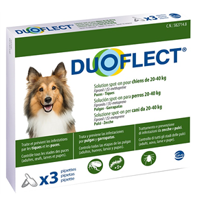 Ceva salute animale spa Duoflect Spot-on Soluzione 3 Pipette 2,82ml 480mg + 240mg Cani Da 20 A 40 Kg