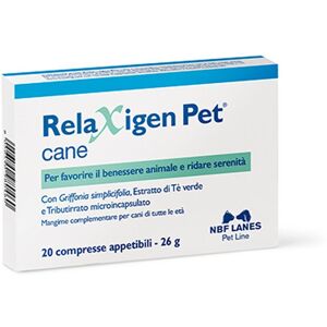 N.B.F. Lanes Relaxigen Pet Cane Integratore Benessere Cani 20 Compresse