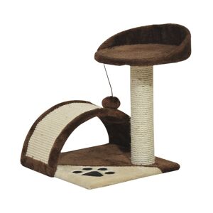 Pawhut Albero Tiragraffi per Gatti per Gioco e Relax 36x36x44 cm Marrone