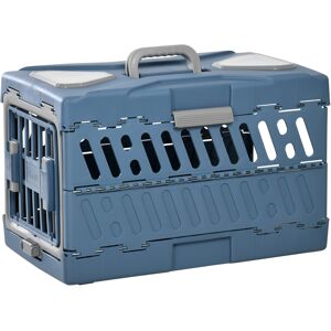 Pawhut Trasportino per Cani e Gatti Pieghevole e Convertibile in Cuccia, 56x31x37cm, Blu