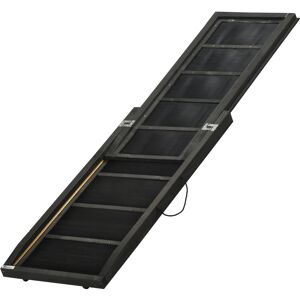 Pawhut Rampa per Cani Pieghevole in Legno con Superficie Antiscivolo e Maniglia Laterale, 43x165x6.5cm, Nero