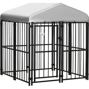 Pawhut Kennel Recinto per Cani Taglia Piccola e Media, Galline e Anatre con Tettuccio, 122x122x138cm