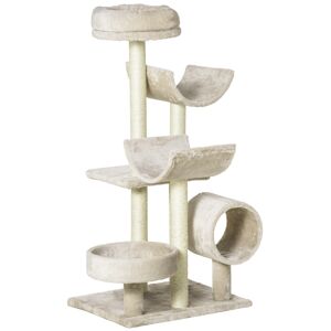 Pawhut tiragraffi albero gatto graffiatoio per gatti sisal tiragraffi giocattolo beige 50x40x105 (cm) Aosom.itosom.it