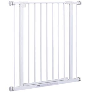 Pawhut Cancelletto di Sicurezza per Bambini e Animali Domestici Bianco 76 x 72-82 cm