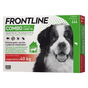 Boehringer Vet Frontline Frontline Combo Spot-On per Cani - 3 Pipette da 4,02ml, Protezione Potente per Cani di Taglia Gigante >40kg contro Zecche, Pulci e Zanzare