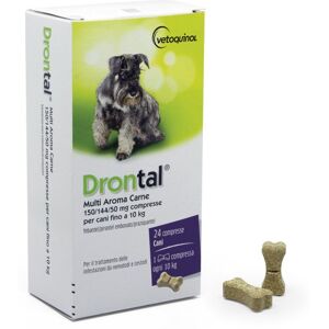 Vetoquinol Drontal Multi Aroma Carne 24 Compresse per Cani - Antiparassitario Efficace per Vermi