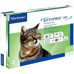 Virbac Srl Effipro Duo Antiparassitario per Gatti 4 Pipette da 0,5ml - Protezione Completa per il Tuo Gatto