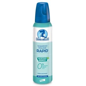 Elanco Italia Spa Sano E Bello Shampoo Mousse Rapid Nf Muschio Bianco 300ml - Shampoo a Secco per Cani e Gatti