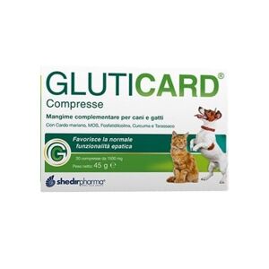 Shedir Pharma Vet Gluticard Mangime Complementare per Cani e Gatti - 30 Compresse, Supporto Cardiaco e Antiossidante